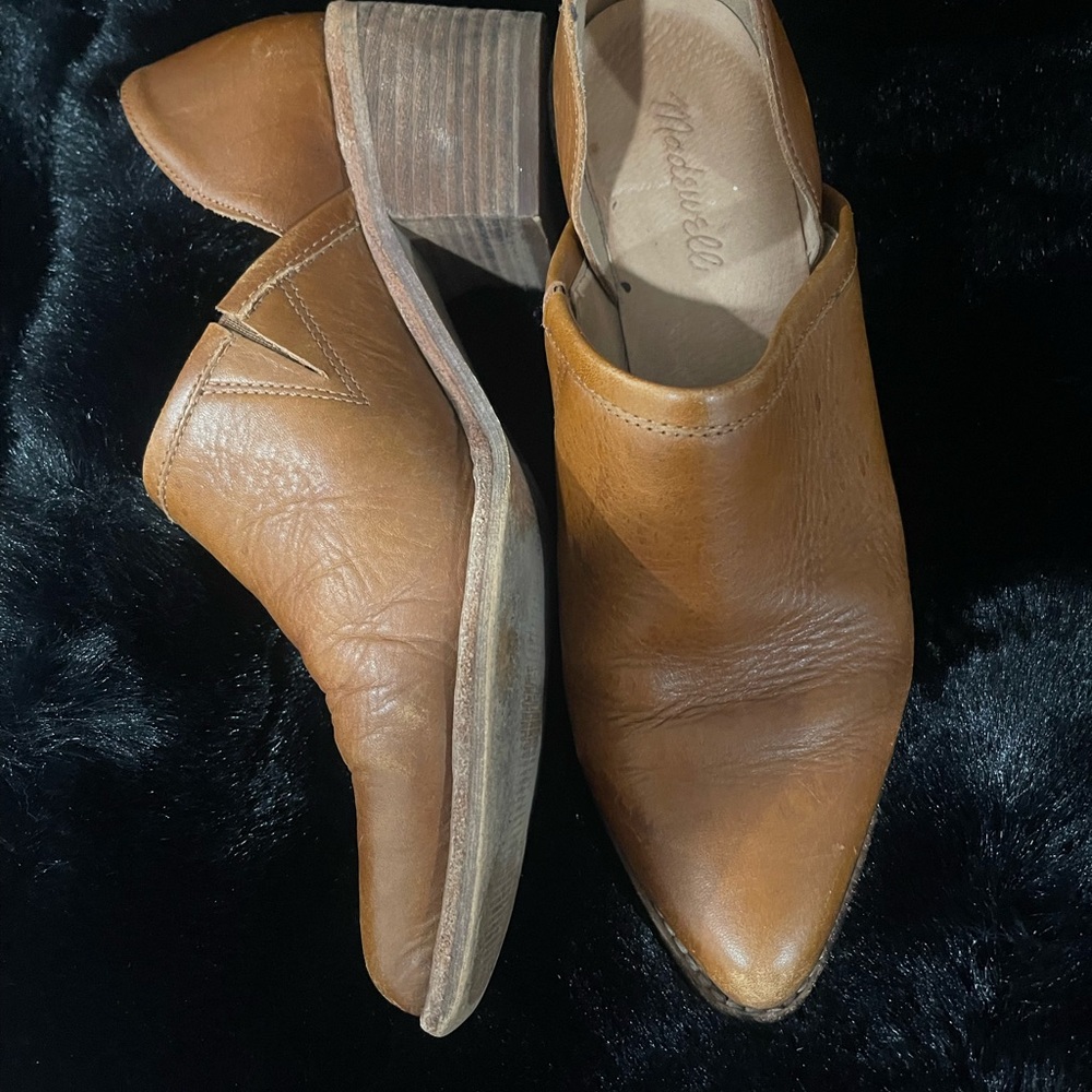 Brown Leather Ankle Boots Madewell Used booties